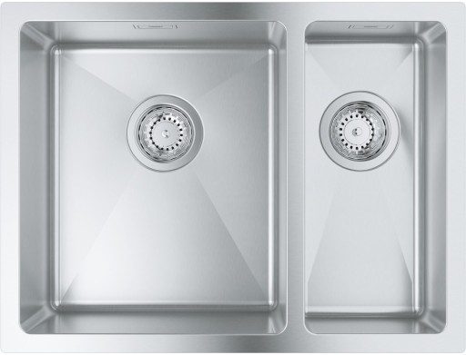 Chiuveta bucatarie Grohe K700U 60 -S cu doua cuve inegale 595x450mm montare sub blat inox