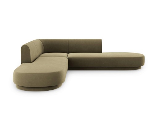 Coltar simetric 5 locuri, Miley, Micadoni Home, BL, 248x248x74 cm, catifea, verde