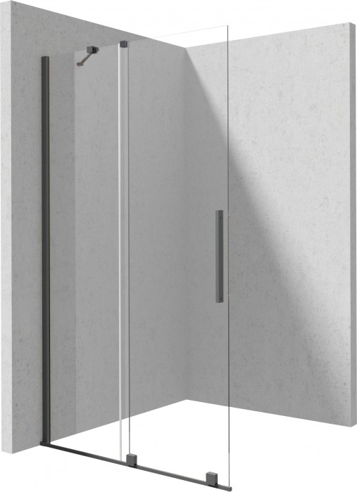 Paravan dus sticla securizata walk-in cu usa glisanta, 120x195 cm, titan, Deante Prizma