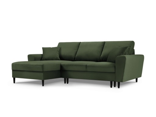 Coltar extensibil stanga 4 locuri, Moghan, Micadoni Home, BL, 241x145x88 cm, velur, verde bottle