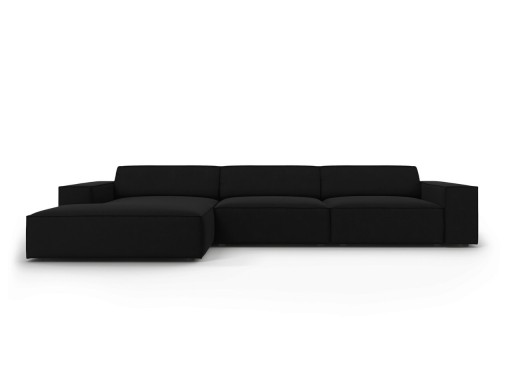 Coltar stanga 4 locuri, Jodie, Micadoni Home, BL, 284x166x70 cm, catifea, negru