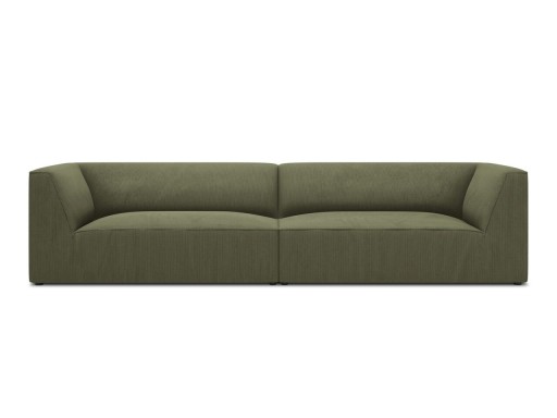 Canapea 4 locuri, Ruby, Micadoni Home, BL, 302x93x69 cm, velur, verde