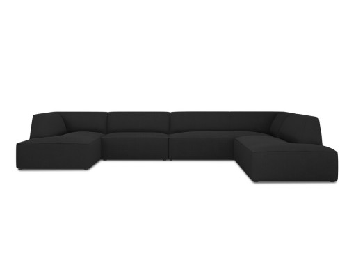 Coltar panoramic dreapta 7 locuri, Ruby, Micadoni Home, BL, 366x273x69 cm, poliester, negru