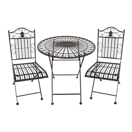 Set mobilier de grădină din metal negru Mangan - Garden Pleasure