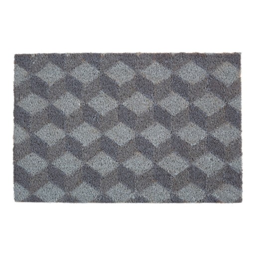 Covoraș de intrare din fibre de nucă de cocos 40x60 cm Grey Cube – Premier Housewares