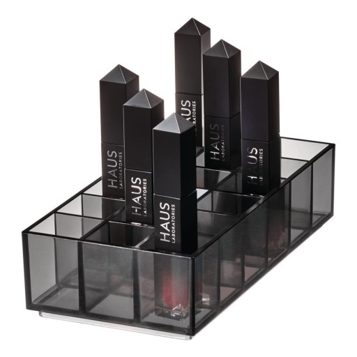 Organizator de baie negru mat pentru cosmetice din plastic reciclat Lip Station – iDesign