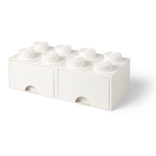 Cutie depozitare cu 2 sertare LEGO®, alb - bej