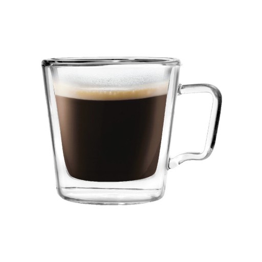 Set 2 cești pentru espresso din sticlă dublă Vialli Design, 80 ml