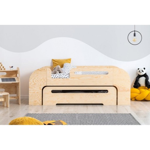 Pat pentru copii natural cu extensie suplimentară 90x200 cm AIKO – Adeko