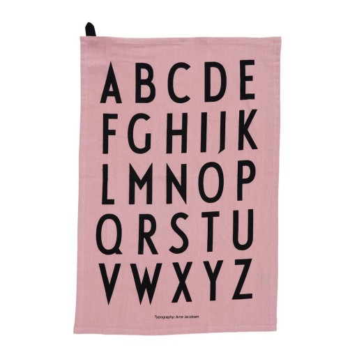 Prosop din bumbac Design Letters Alphabet, 40 x 60 cm, roz