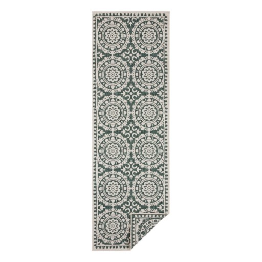 Covor adecvat pentru exterior NORTHRUGS Jardin, 80 x 250 cm, verde-crem