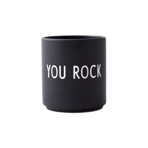 Cană neagră din porțelan 300 ml You Rock – Design Letters