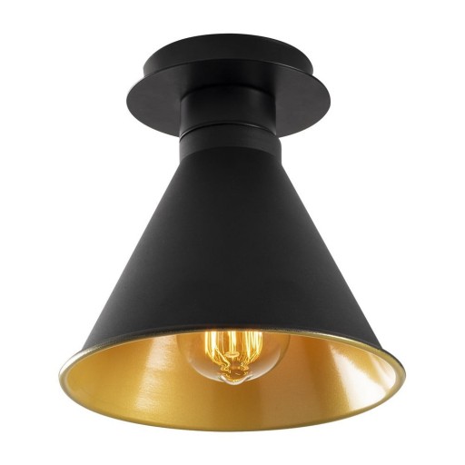 Plafonieră neagră/aurie cu abajur din metal ø 20 cm Berceste – Opviq lights