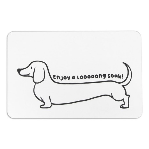 Covoraș de baie alb din diatomit 39x60 cm Dachshund – Artsy Doormats