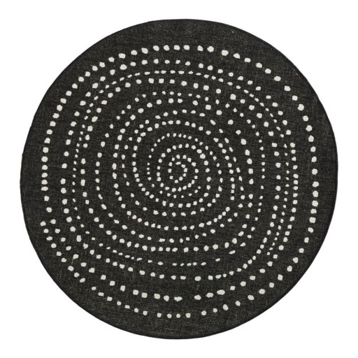 Covor pentru exterior NORTHRUGS Bali, ⌀ 140 cm, negru