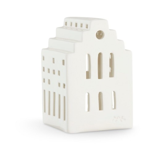 Felinar din ceramică Kähler Design Long Church, înălțime 10 cm, alb