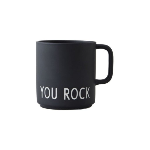 Cană neagră din porțelan 250 ml You Rock – Design Letters