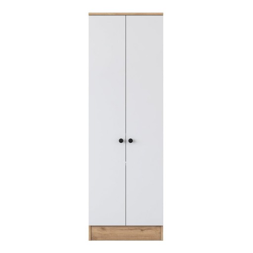 Șifonier alb/cu aspect de lemn de nuc 60x183 cm Theresa – Kalune Design