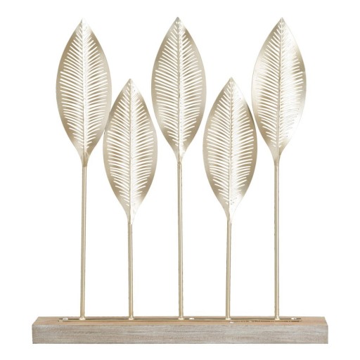 Statuetă decorativă Mauro Ferretti Shot Leaf, auriu