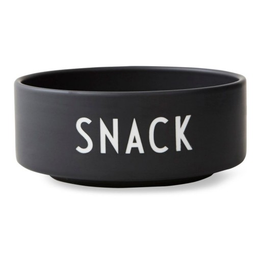 Bol din porțelan Design Letters Snack, ø 12 cm, negru