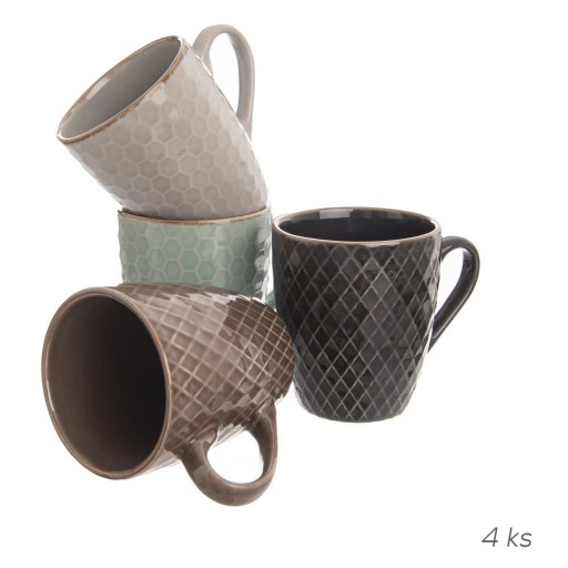 Căni 4 buc. din ceramică 270 ml Shiney – Orion