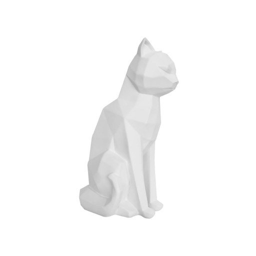 Statuetă PT LIVING Origami Cat, înălțime 29,5 cm, alb mat