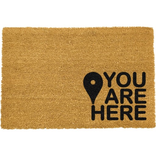 Covoraș de intrare din fibre de nucă de cocos 40x60 cm You Are Here – Artsy Doormats