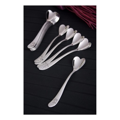 Set 12 linguri din oțel inoxidabil Kutahya Lolly, lungime 11 cm