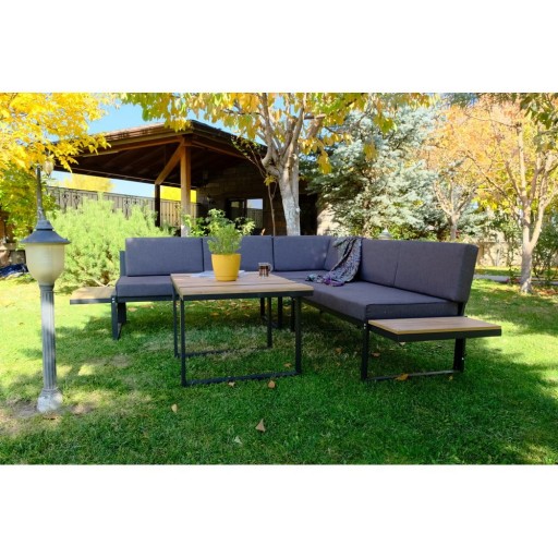 Set mobilier de grădină gri pentru șase persoane Mers – Floriane Garden