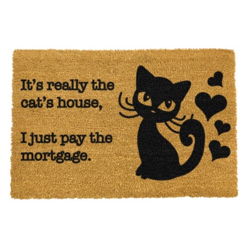 Covoraș de intrare din fibre de nucă de cocos 40x60 cm It's Really the Cats House – Artsy Doormats