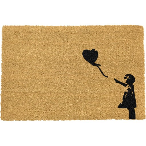 Covoraș de intrare din fibre de nucă de cocos 40x60 cm Girl With a Ballon – Artsy Doormats