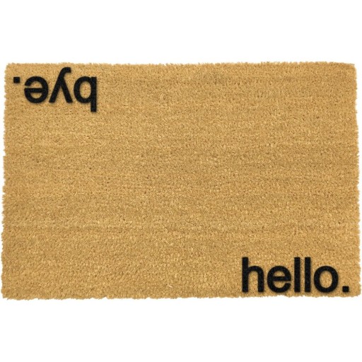 Covoraș de intrare din fibre de nucă de cocos 40x60 cm Hello, Bye – Artsy Doormats