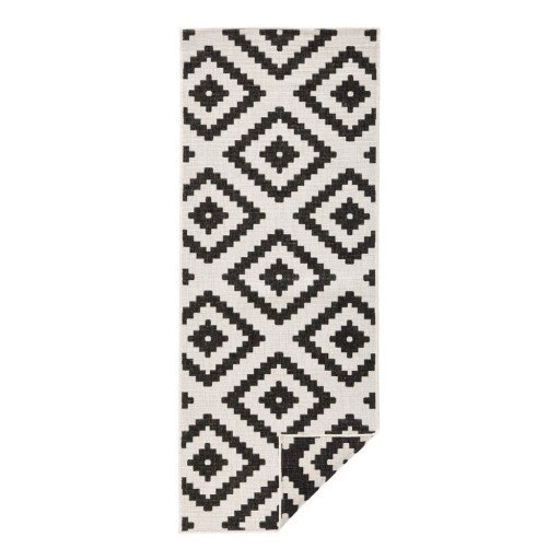 Covor adecvat pentru exterior NORTHRUGS Malta, 80 x 250 cm, negru - crem