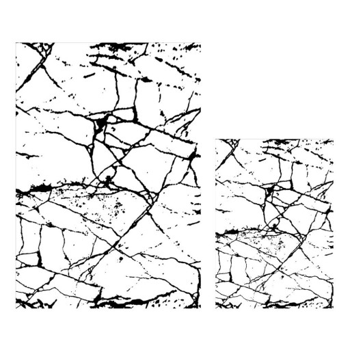 Covorașe de baie albe/negre 2 buc. 60x100 cm Cracks – Mila Home