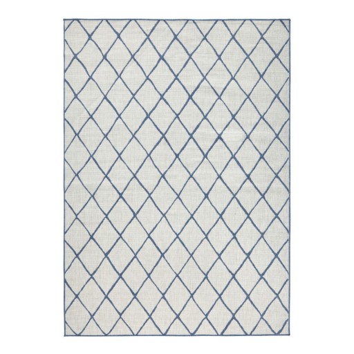 Covor adecvat pentru exterior NORTHRUGS Malaga, 80 x 150 cm, albastru - crem