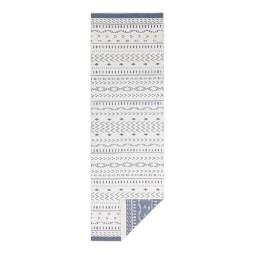 Covor adecvat pentru exterior NORTHRUGS Kuba, 80 x 250 cm, albastru-crem