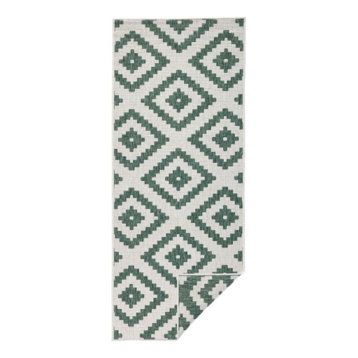 Covor adecvat pentru exterior NORTHRUGS Malta, 80 x 250 cm, verde-crem