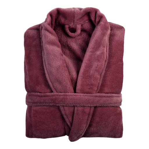 Halat de baie burgundy L/XL din micropluș Cosy – Tiseco Home Studio