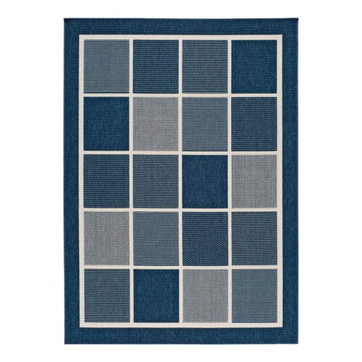 Covor pentru exterior Universal Nicol Squares, 80 x 150 cm, albastru-gri