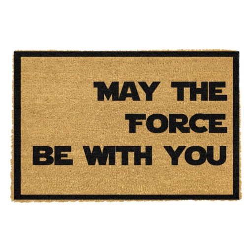 Covoraș de intrare din fibre de nucă de cocos 40x60 cm May the Force Be With Your – Artsy Doormats