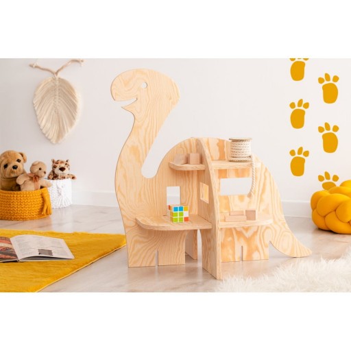 Bibliotecă pentru copii în decor de pin în culoare naturală 72x68 cm Diplo - Adeko