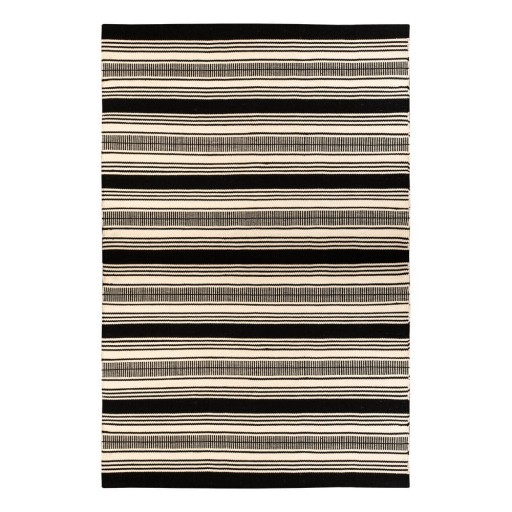 Covor reversibil pentru exterior din plastic reciclat Green Decore Zambezi, 160 x 230 cm, alb-negru