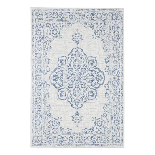 Covor de exterior NORTHRUGS Tilos, 120 x 170 cm, albastru - crem