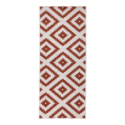 Covor reversibil adecvat pentru interior și exterior roșu-crem 80 x 345 cm Malta - NORTHRUGS