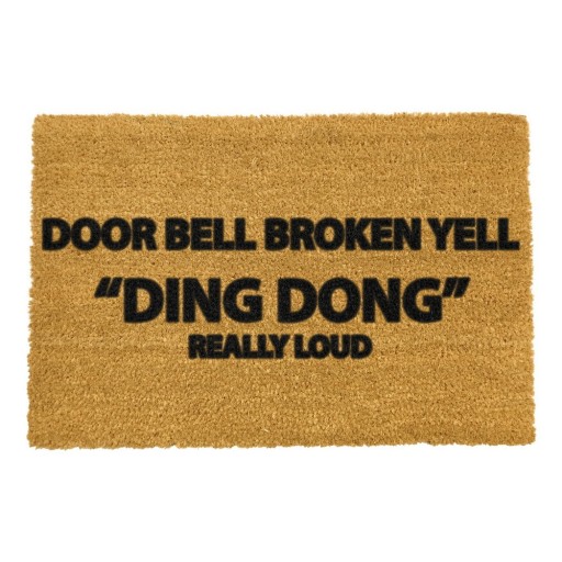 Covoraș de intrare din fibre de nucă de cocos 40x60 cm Yell Ding Dong – Artsy Doormats