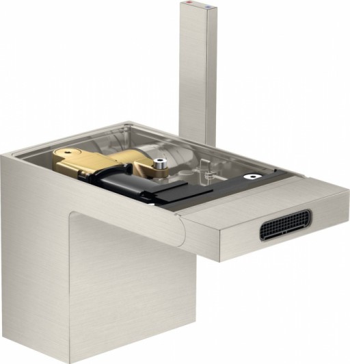 Baterie bideu culoare inox cu ventil click-clack inclus Hansgrohe Axor MyEdition