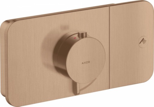 Baterie dus incastrata termostatata culoare red gold periat Hansgrohe Axor One