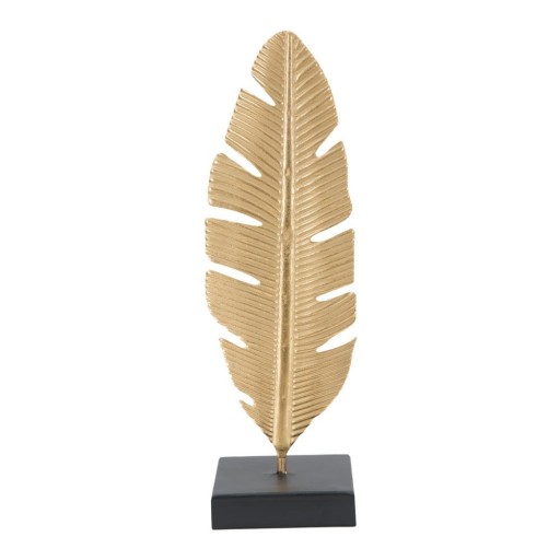 Sfeșnic decorativ Mauro Ferretti Feather, înălțime 34 cm, auriu