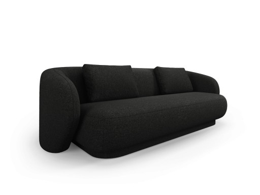 Canapea 3 locuri, Camden, Cosmopolitan Design, 204x102x72 cm, tesatura chenille, negru