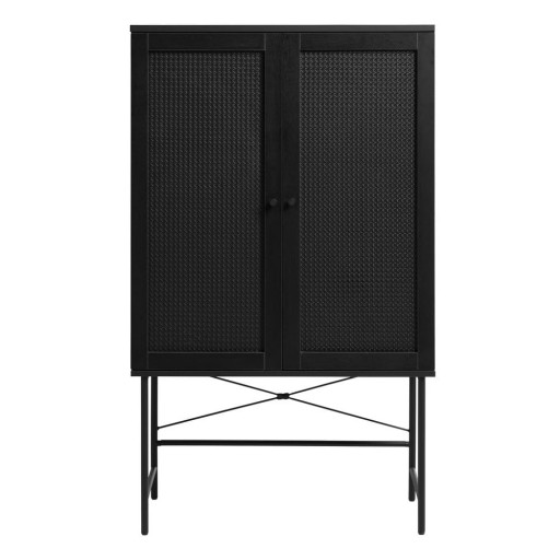 Dulap negru cu aspect de lemn de stejar 80x135 cm Pensacola – Unique Furniture